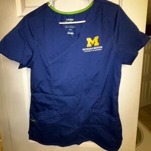 Landau ProFlex Navy and Lime Scrub Top